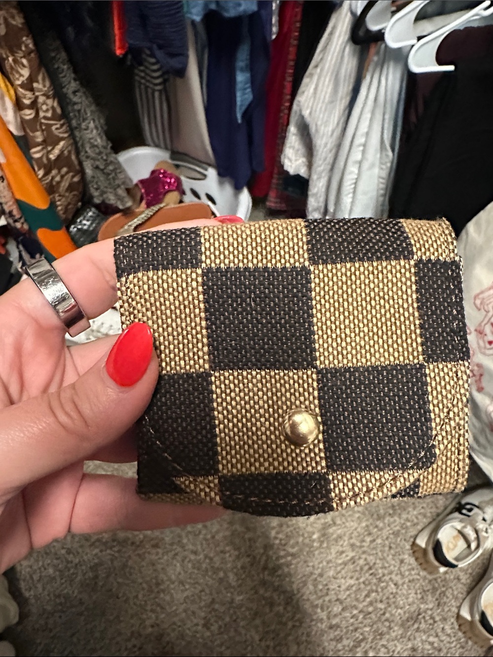Target Checkerboard Snap Wallet - Black and Tan